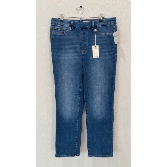Good American Good Legs Straight Size 5 Elastic Waistband NEW - Picture 1 of 9
